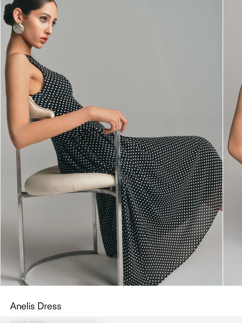 Reformation Black and White Polka Dot Midi Dress - Picture 3 of 6